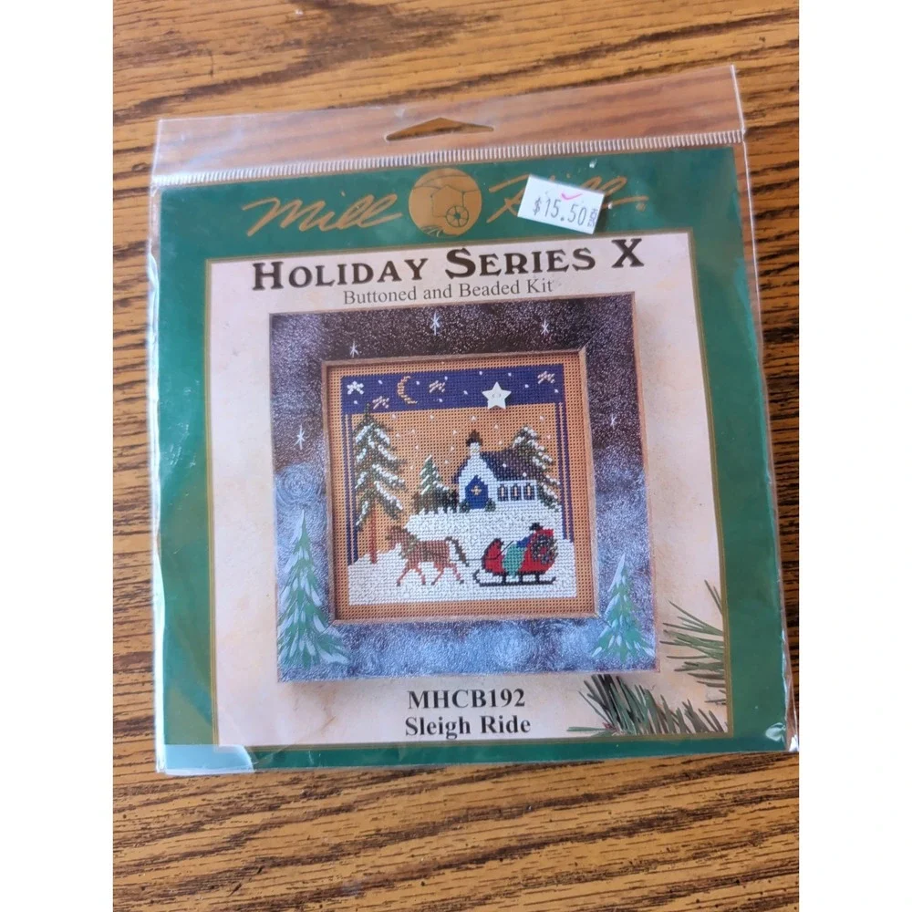 New Vintage Mill Hill Kit Buttoned and Beaded MHCB192 Sleigh Ride Holiday Series